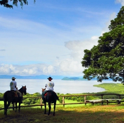 Balade à cheval dans le sanctuaire de la Ensenada à Abangaritos au Costa Rica