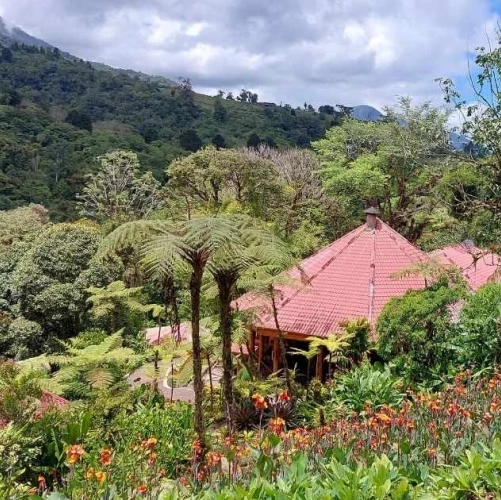 Vue sur le paysage de La Paz Waterfall Gardens au Costa Rica