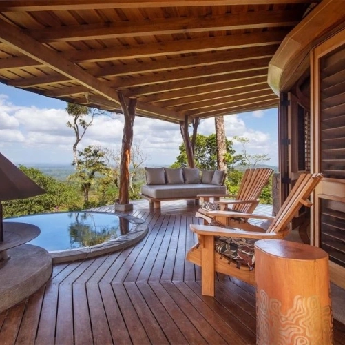 Terrasse du Luxury Lodge de l'hôtel Origins à Bijagua au Costa Rica