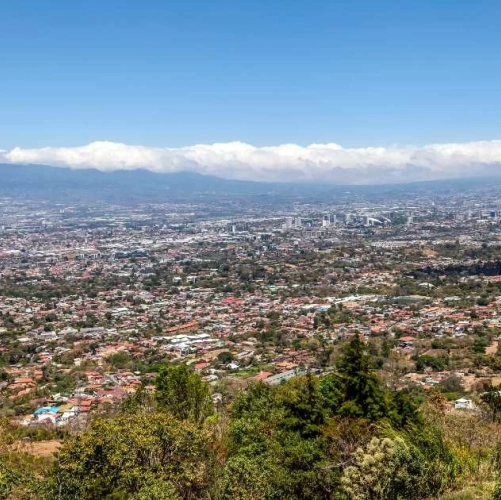 Vue aérienne de San José au Costa Rica