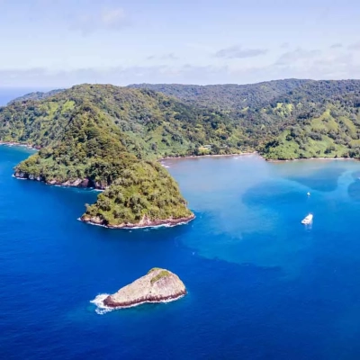 Vue aérienne du parc national Isla del Coco au Costa Rica